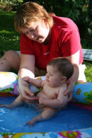 Anne and Lovisa bathing.